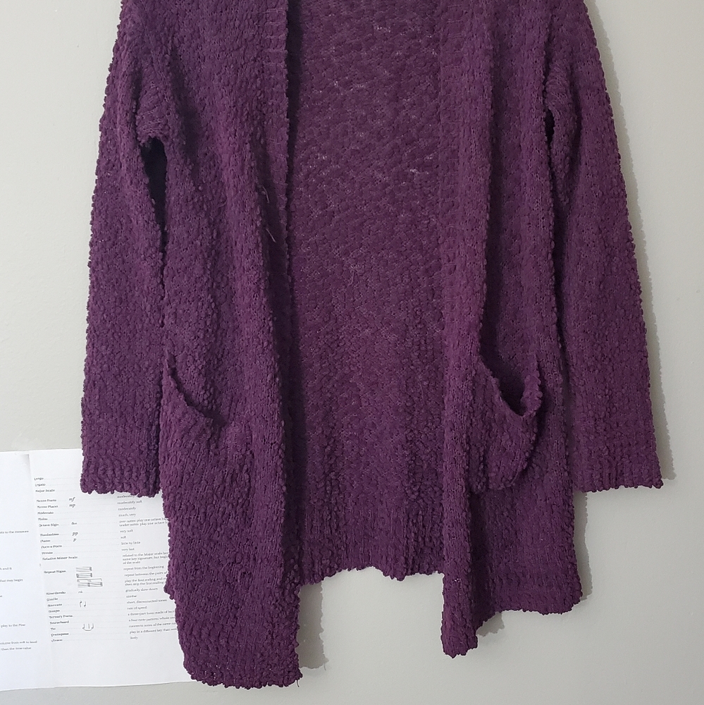 Fuzzy Purple Cardigan Size Small